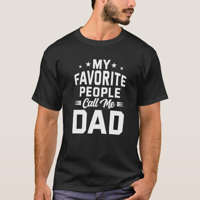 Manar Mina favoriter kallar mig Pappa Fars dag F T Shirt (Framsida)