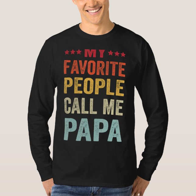 Manar Mina favoriter kallar mig Pappa Fars dag T Shirt (Framsida)