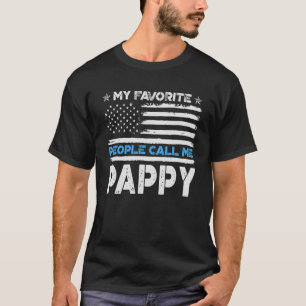 Manar Mina favoriter kallar mig Pappy USA flagga T Shirt