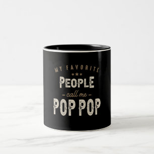 Manar Mina favoriter kallar mig Pop Funny Pappa Två-Tonad Mugg