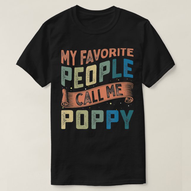 Manar Mina favoriter kallar mig Poppy Grandpa Fath T Shirt (Design framsida)