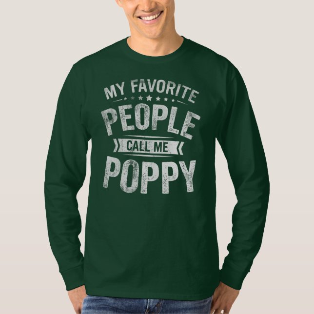 Manar Mina favoriter kallar mig poppy Grandpa  T Shirt (Framsida)