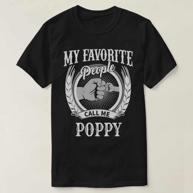Manar Mina favoriter kallar mig poppy Grandpa T Shirt (Design framsida)