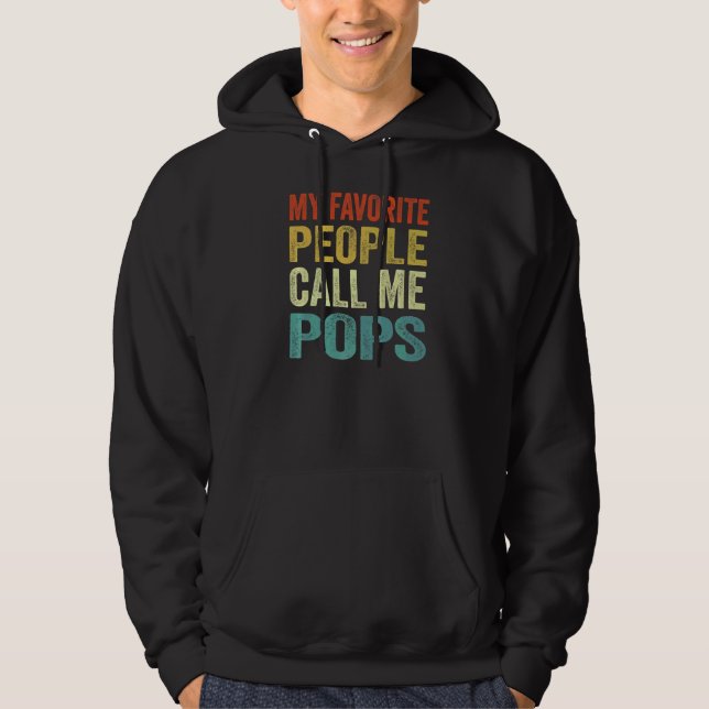 Manar Mina favoriter kallar mig Pops Fars dag Hoodie (Framsida)