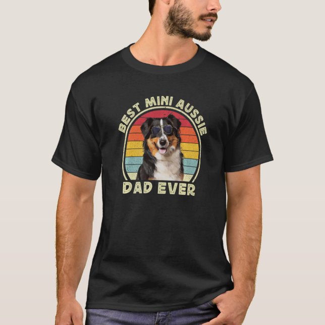 Manar Mini Miniature Aussie Pappa Australian sheph T Shirt (Framsida)