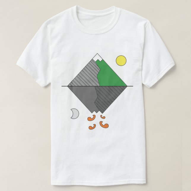Manar Minimalist bergutslagsplats Tee (Design framsida)