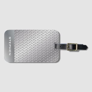 Manar Minimalist för Monogram för silver metallisk Bagagebricka