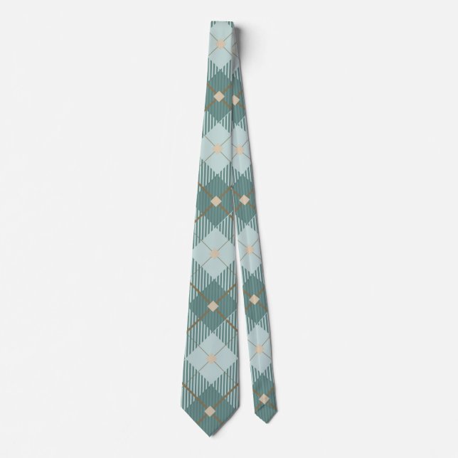 Manar Mint Grönt Diamond Mönster Tie Slips (Framsida)