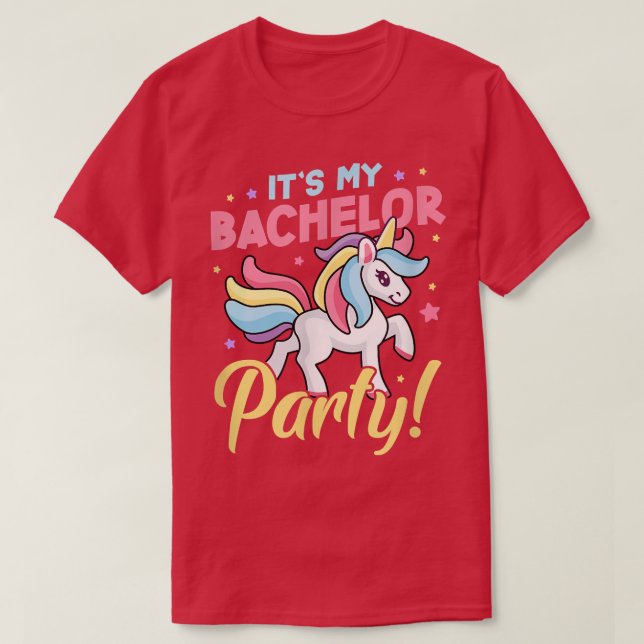 Manar: Mitt Bachelor Party Groom Unicorn Bröllop B T Shirt (Design framsida)
