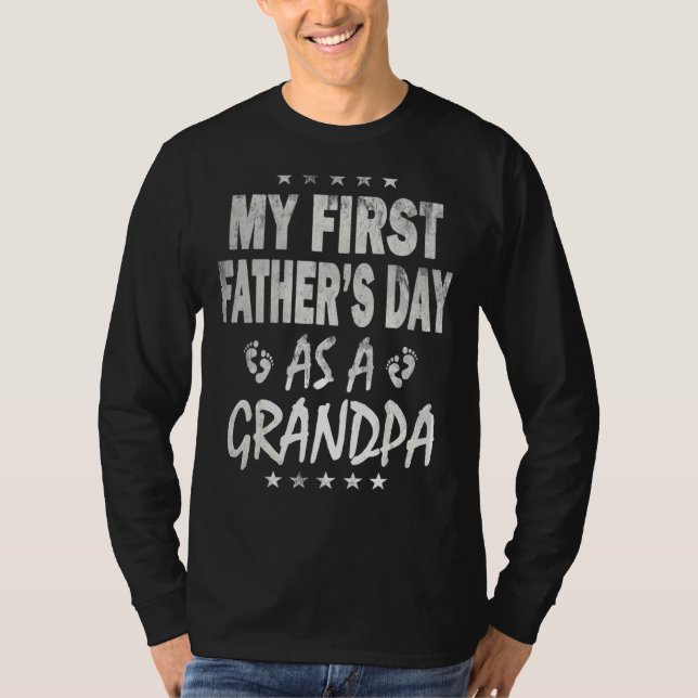 Manar Mitt första Fars dag som farfar Nyfödd bebis T Shirt (Framsida)