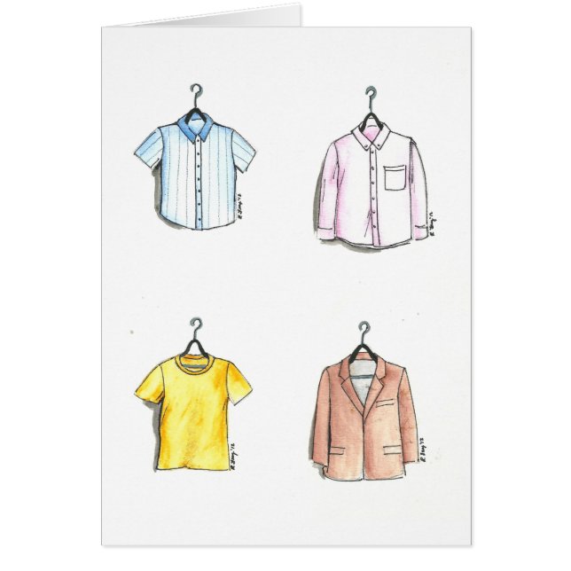 Manar Mode Herrkläder Shirt Tie Jacka-kort Hälsningskort (Framsidan)