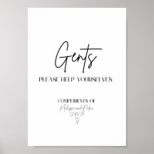 Manar Modern Bröllop Bathroom Basket Sign