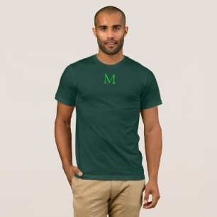 Manar Modern Monogram T Shirt Elegant Forest Grönt