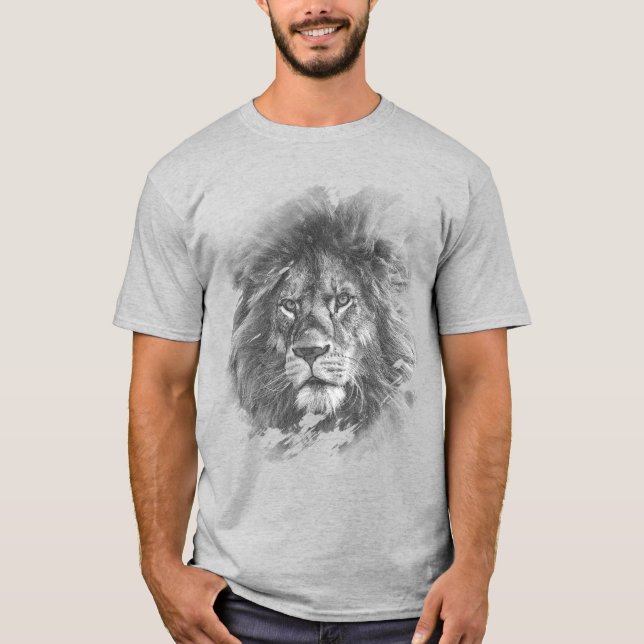 Manar Modern T Shirt-mall Lejon Ansikte-popup-kons T Shirt (Framsida)