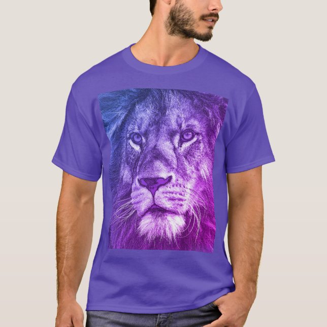Manar Modern Tee Shirts Animals - mall Lejon Ansik (Framsida)
