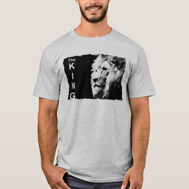 Manar Modern Tee Shirts Pop Art Lejona Ansikte Grå (Framsida)
