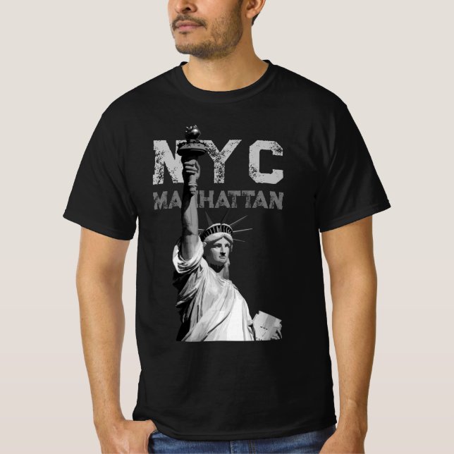 Manar Modern The Liberty Statue Nyc Manhattan T Shirt (Framsida)