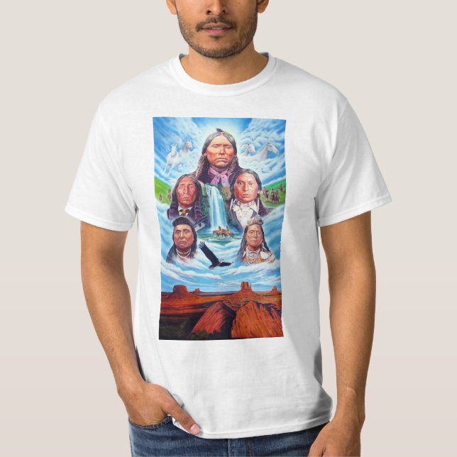 Manar Modern Trendig Native America-mall T Shirt (Framsida)