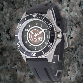 Manar Monogram Football Helmet Watch Rubber Strap Armbandsur