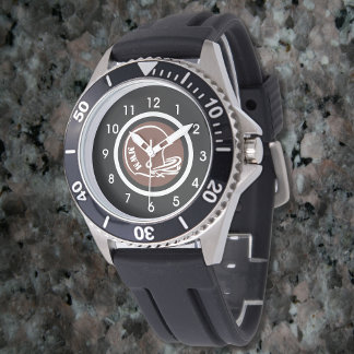 Manar Monogram Football Helmet Watch Rubber Strap Armbandsur
