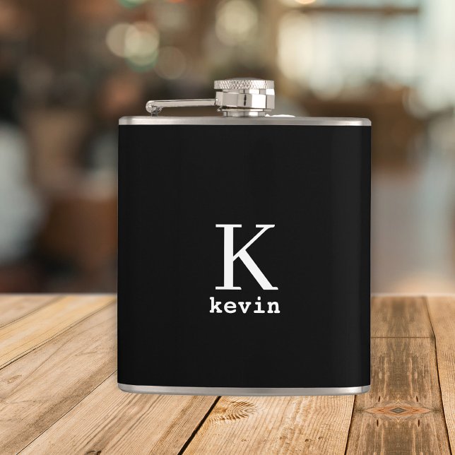 Manar monogram modern svartvit personlig fickplunta (Skapare uppladdad)