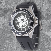 Manar Monogram Soccer Watch Black