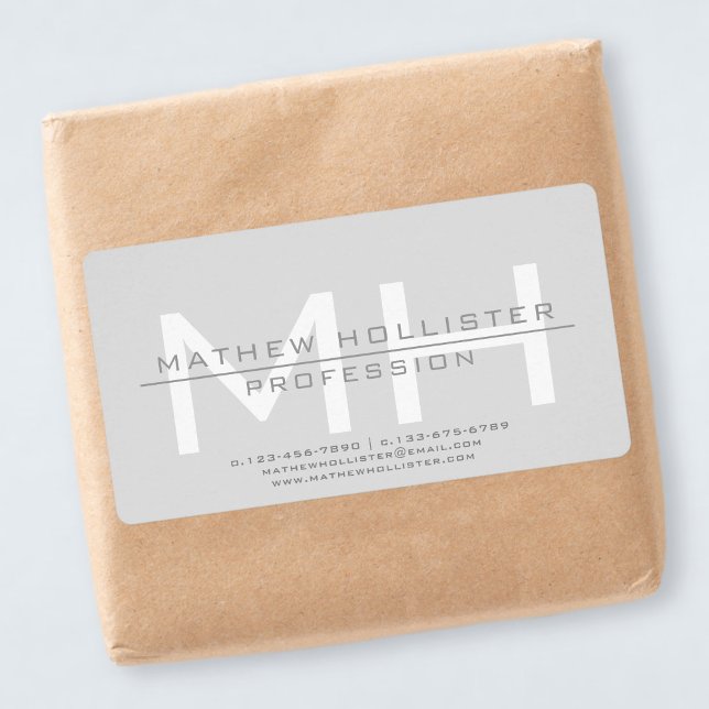 Manar Monogrammed, Grått Business Fraktsedel (Skapare uppladdad)