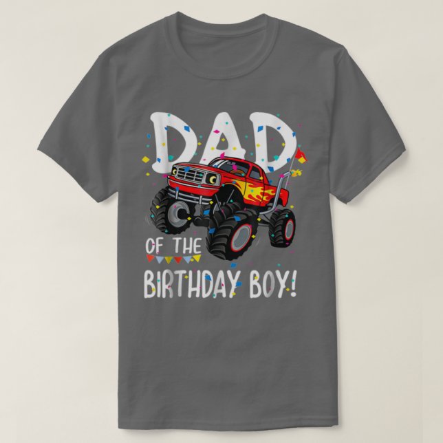 Manar Monster Lastbil Party Pappa i Birthday Boy T Shirt (Design framsida)