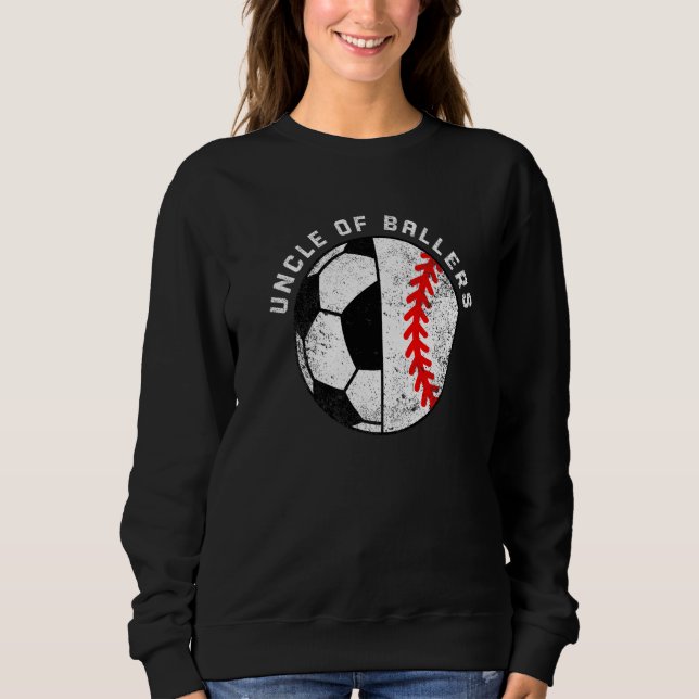 Manar morbror Ballers Soccer Baseball farbror T Shirt (Framsida)