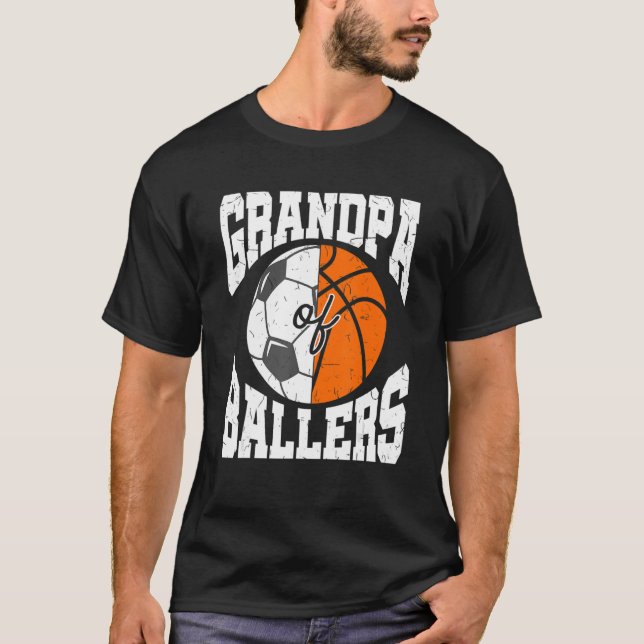 Manar morfar Boll morfar Basketbal T Shirt (Framsida)