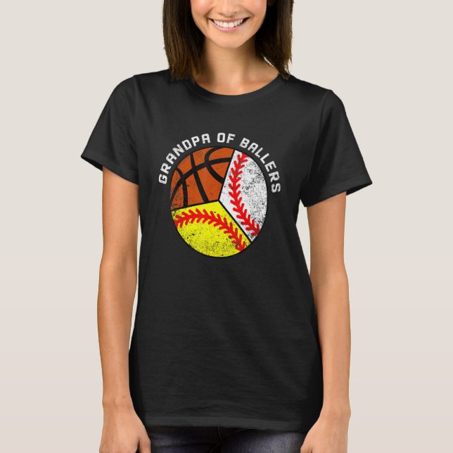 Manar morfar från Ballers Baseball Softball Basket T Shirt (Framsida)
