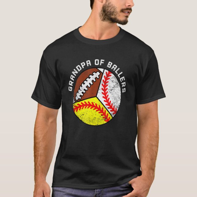 Manar morfar från Ballers Baseball Softball Footba T Shirt (Framsida)