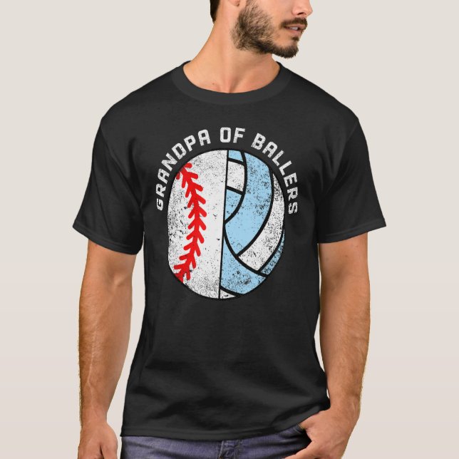 Manar morfar från Ballers Baseball Volleyball Gran T Shirt (Framsida)