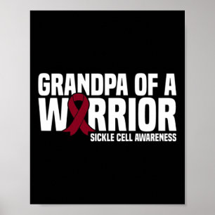 Manar morfar från en Warrior Burgundy Ribbon Sickl Poster