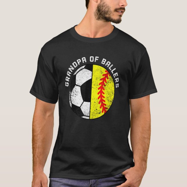 Manar morfar från fotbollssoftball Grandpa från fo T Shirt (Framsida)