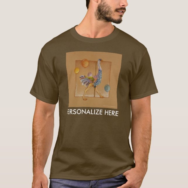 Manar mörka utslagsplatser - karusellOstrich T-shirt (Framsida)