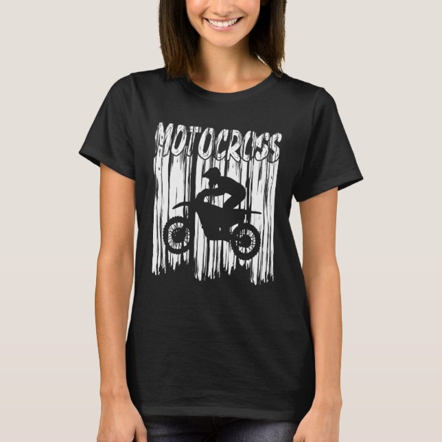 Manar Motocross Dirt Bike Silhouette Paint T Shirt (Framsida)