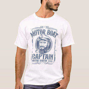 Manar Motor Boat kapten Funny Pontoon Boating Moto T Shirt