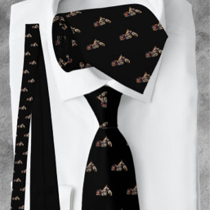 Manar Motorcle Classic Black   Neck Tie Slips