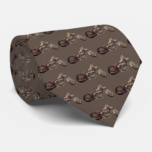 Manar Motorcycle Classic Brown | Neck Tie Slips (Rullad)