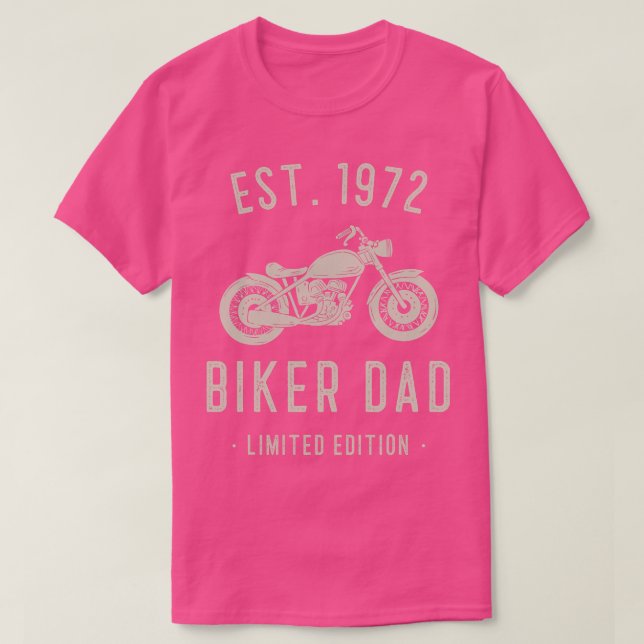 Manar Motorcykel Biker Pappa 1972 50:e födelsedag T Shirt (Design framsida)