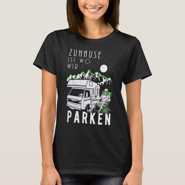 Manar Motorhem Camper Camping Caravan Funny Pensio T Shirt (Framsida)