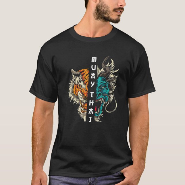 Manar Muay Thai Dragon Tiger T Shirt (Framsida)