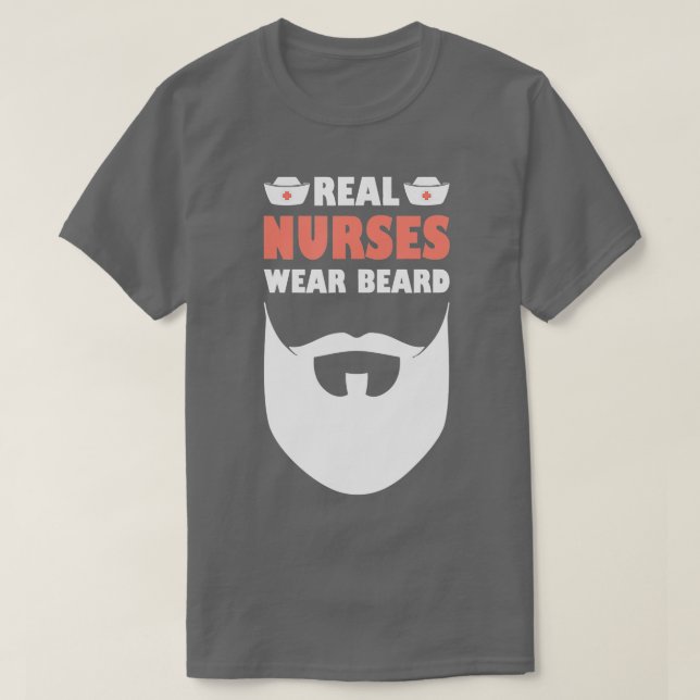 Manar Murse Real Nurses Bära Beard T Shirt (Design framsida)