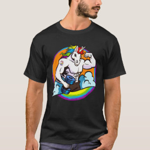 Manar Musslor Buff Unicorn Rainbow , viktande T Shirt