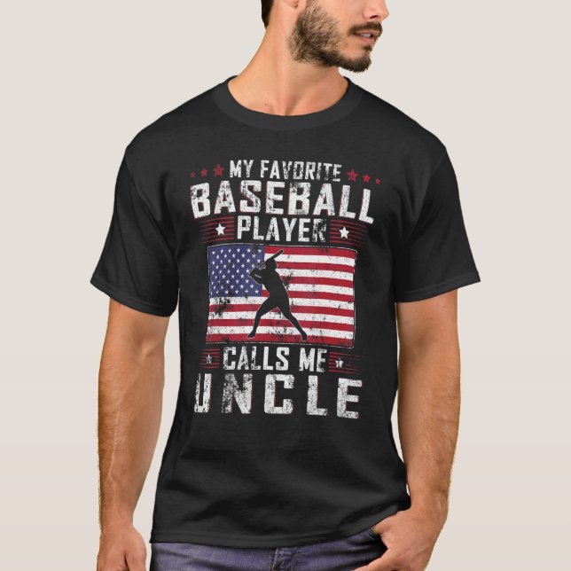 Manar My Favorite Baseball Player kallar mig farbr T Shirt (Framsida)