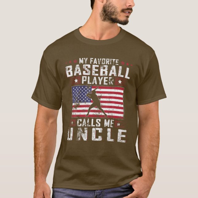 Manar My Favorite Baseball Player kallar mig farbr T Shirt (Framsida)
