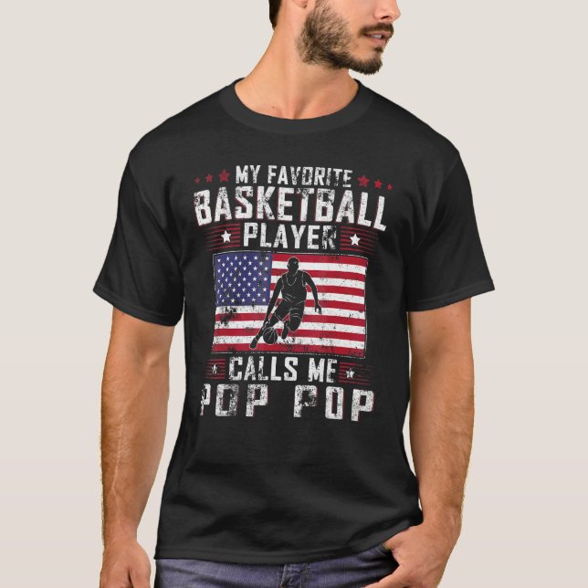 Manar My Favorite Basketball Player anropar Me Pop T Shirt (Framsida)