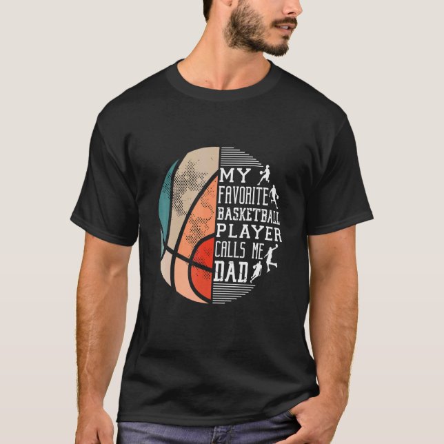 Manar My Favorite Basketball Player kallar mig Pap T Shirt (Framsida)
