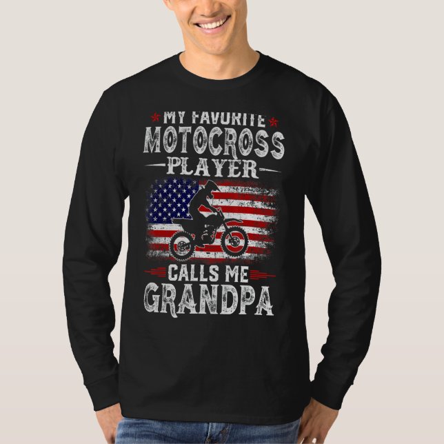 Manar My Favorite Motocross Player kallar mig Gran T Shirt (Framsida)